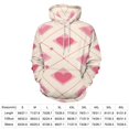 thumbnail image 2 of Pink Hearts Dotted Grid Pattern Men's Women Vintage 3D Hooded Sweatshirt - All-Season Loose Fit Streetwear, 2 of 6