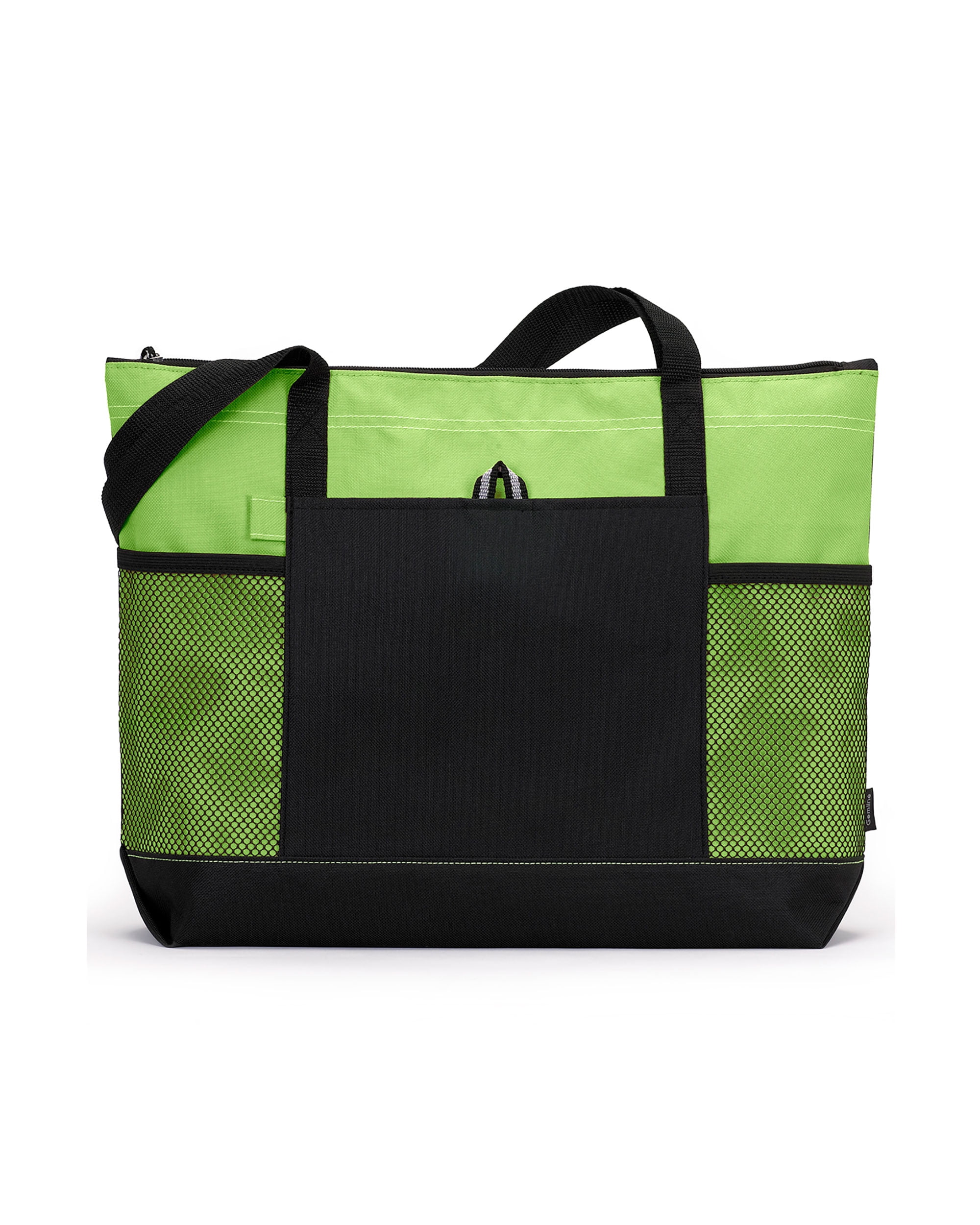 zippered tote bag with shoulder strap