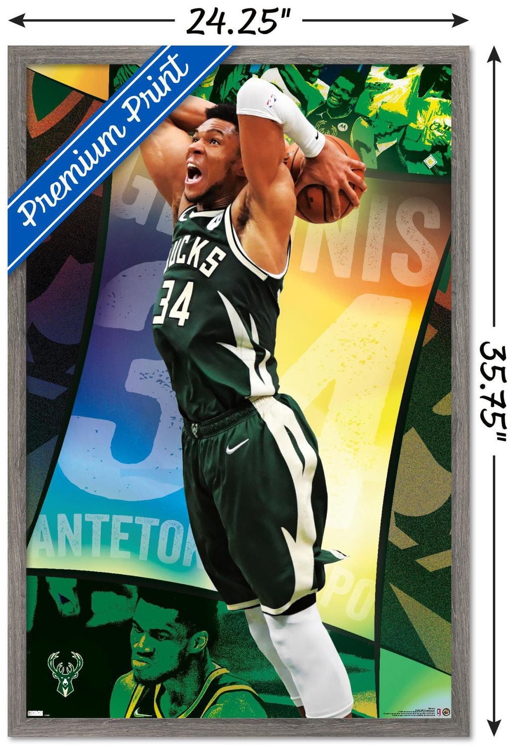 NBA Milwaukee Bucks - Giannis Antetokounmpo 21 Wall Poster, 22.375" x 34"