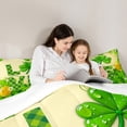 thumbnail image 4 of jejeloiu St.Patrick Day 7-Piece Twin Bedding Sets,Lucky Clover Leaf Bedding Comforter Set,Green Gold Sheet Sets For Girls Kids,Super Cozy Room Decor Reversible, 4 of 8