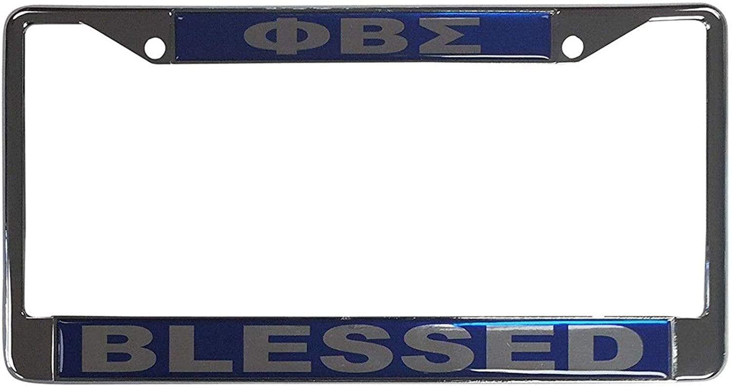 Phi Beta Sigma Metal License Plate Frame For Front Back of Car Sigma (Metal - Blessed)