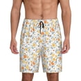 thumbnail image 1 of Balery Floral1 Pantalones cortos de pijama de punto de algodón para hombre con cinturilla y bolsillos-XX-Large, 1 of 6