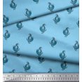 thumbnail image 3 of Soimoi Georgette Viscose Fabric Bird Block Print Sewing Fabric Yard 42 Inch Wide, 3 of 3