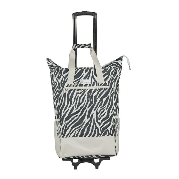 Handy Sandy SHOP ROLLING SHOPPER TOTE BAG Zebra