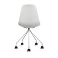 thumbnail image 4 of 2xhome Ergonomic Office Armless Task Chairs with Wheels Plastic Fabric Padded Seat Curved Round Metal Wire Legs for Desk, Set of 1, 1 piece, 4 of 11