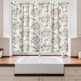 thumbnail image 2 of Ambesonne Flowers Kitchen Curtains, Roses Bouquet, 55"x45", Pale Pink Green, 2 of 3
