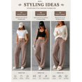 thumbnail image 5 of DOKOTOO Womens Ribbed Knit Pants Casual Drawstring Waisted Wide Leg Sweatpants Comfy Loose Lounge Pants with Pockets, 5 of 9