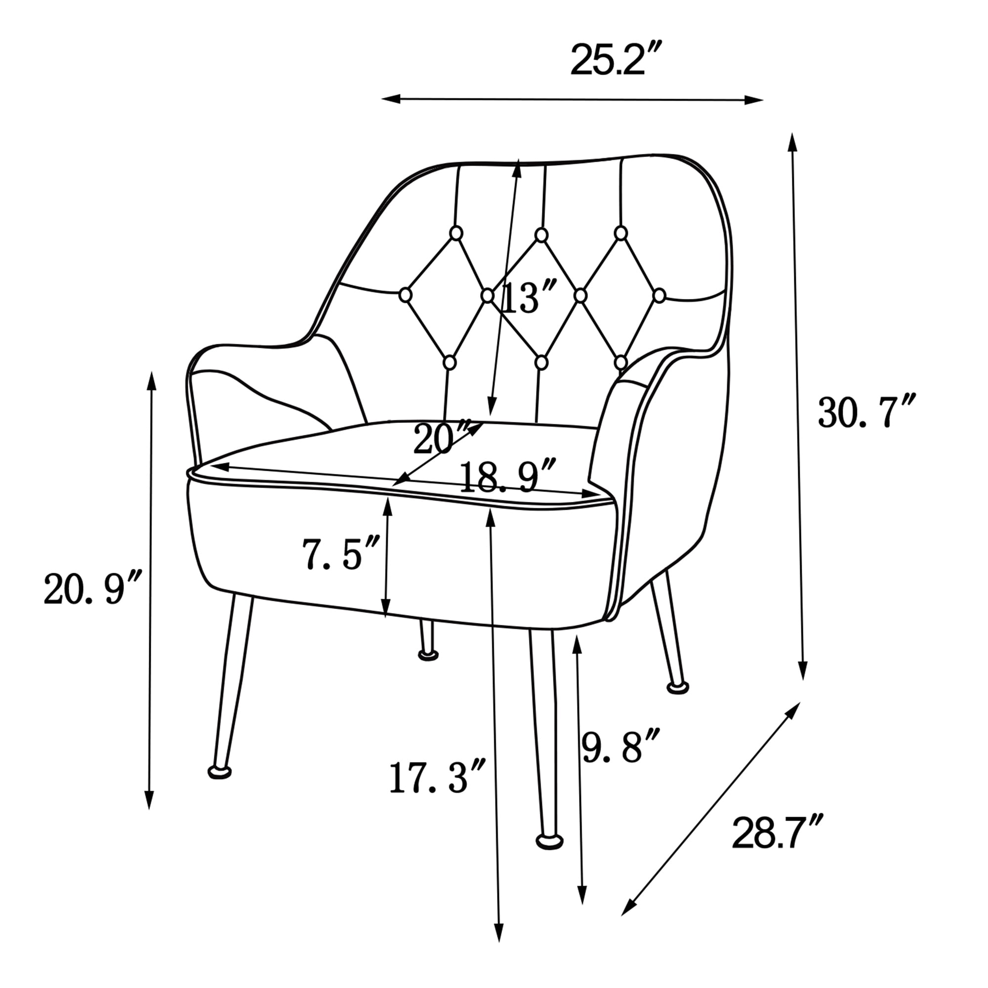 Kadyn 31" Armchair, Single Sofa Chairs for Living Room, Beige Lounge Chair Kadyn 31" Armchair, Single Sofa Chairs for Living Room, Beige Lounge Chair