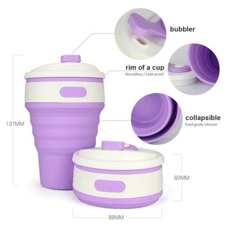 

Coffee Mugs Travel Collapsible Silicone Portable tazas for Outdoors Camping Hiking Picnic Folding Office Water Cups BPA Free