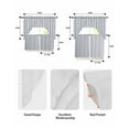 thumbnail image 6 of Navy Blue Striped Kitchen Curtains Swag Valance and Tier Curtains Set 24 Inch Length, Navy Blue White Stripes Farmhouse Rod Pocket Drape Panels Pair Swag Curtains for Bathroom/Cafe/Window, 6 of 6
