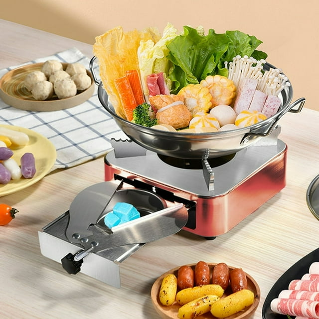 Réchaud à Alcool Portable en Acier Inoxydable Réchaud de Camping avec Tiroir à Puissance de Feu Réglable Barbecue Extérieur Four à Alcool Réchaud avec Pieds Antidérapants Réchaud de Cuisson de Camping Coulissant Alcool de Camping