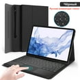 thumbnail image 1 of Keyboard Case for Samsung Galaxy Tab S7 FE S8 Plus Ultra Case Wireless Bluetooth Tablet Keyboard Cover Capa for Tab S6 Lite A8 Russian Black S6 Lite 10.4 inch, 1 of 6