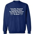 thumbnail image 2 of OXI Crewneck Sweatshirt - Innocent Plants Are Killed,Basic Casual Sweatshirts for Men's and Women Fleece Sweatshirt Long Sleeve- Navy Blue Medium, 2 of 2