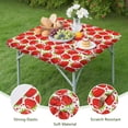 thumbnail image 4 of Red Strawberry Plants Fruit Dot Square Fitted Tablecloth with Elastic Edge,Square Table Cover,Washable Elastic Table Cover for Home Kitchen Party Decor 34"x34", 4 of 6