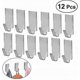 thumbnail image 1 of Self-Adhesive Wall Hooks for Towels Stainless Steel Silver 12pcs Kitchen Bathroom Accessory Decorative Wall Hangers for Home Organization, 1 of 4