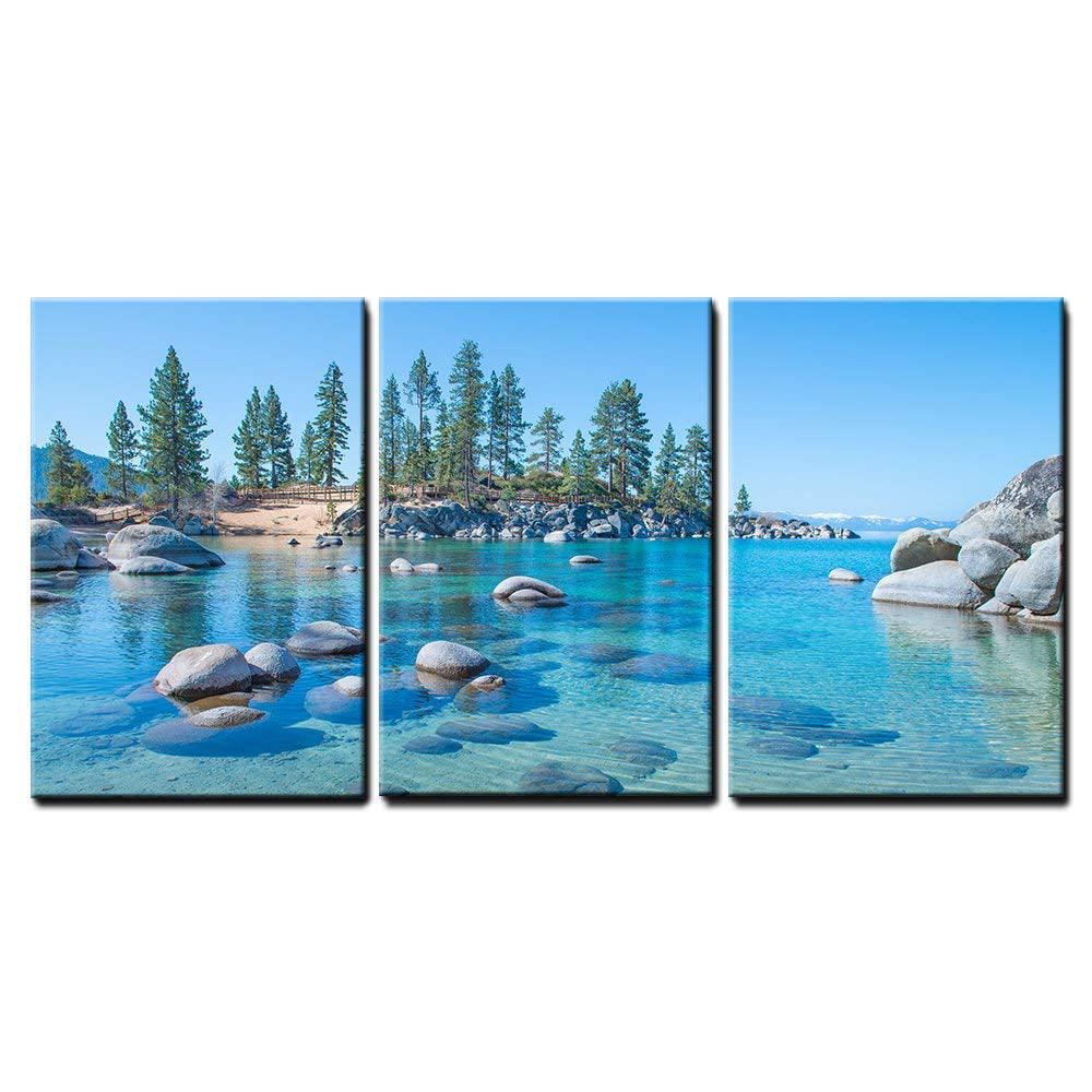 16"x24"x3 Panels Canvas Art Wall Decor Wall26 Lake Tahoe