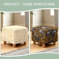 thumbnail image 6 of SCRAWLGOD Sunflower Skull Print Yellow Gray Ottoman Slipcover, Removable Footrest Sofa Cover Washable Square Footstool Slipcover with Elastic Bottom for Living Room, 6 of 7