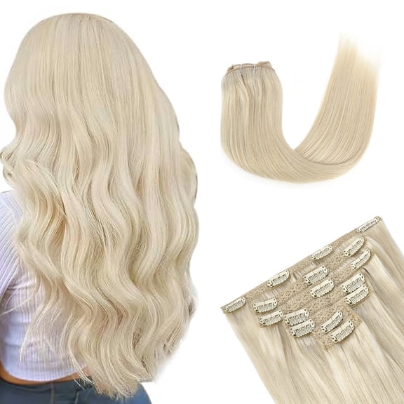 Vlasy Straight Clip In Hair Extensions 14inches Real Human Hair 7Pcs Clip In Grer4# Human Hair Extensions