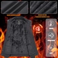 thumbnail image 5 of YUCOLEN Men's Winter Thick Fleece Lined Warm Jacket Casual Trucker Work Coat with Multi Pockets Zip Dark Gray S, 5 of 6