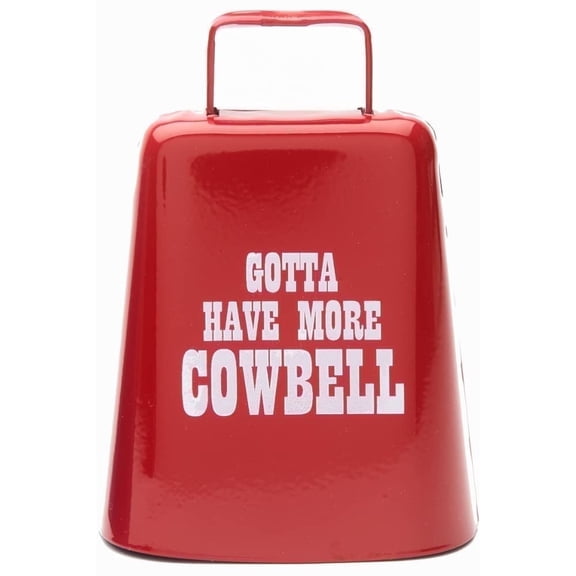 Bevin Bells "Gotta Have More Cowbell" (Medium) | Kentucky Cow Bell w/Red Color | Made from Steel | Loud Noise Makers w/Handle | Made in CT, USA