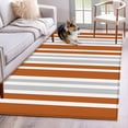 thumbnail image 5 of Area Rug 48×72in, Orange Gray Vertical Striped Floor Carpet Living Room Rug, Classic Geometric Line Non-Slip Welcome Mat Indoor Rugs for Bedroom Dining Room, 5 of 9