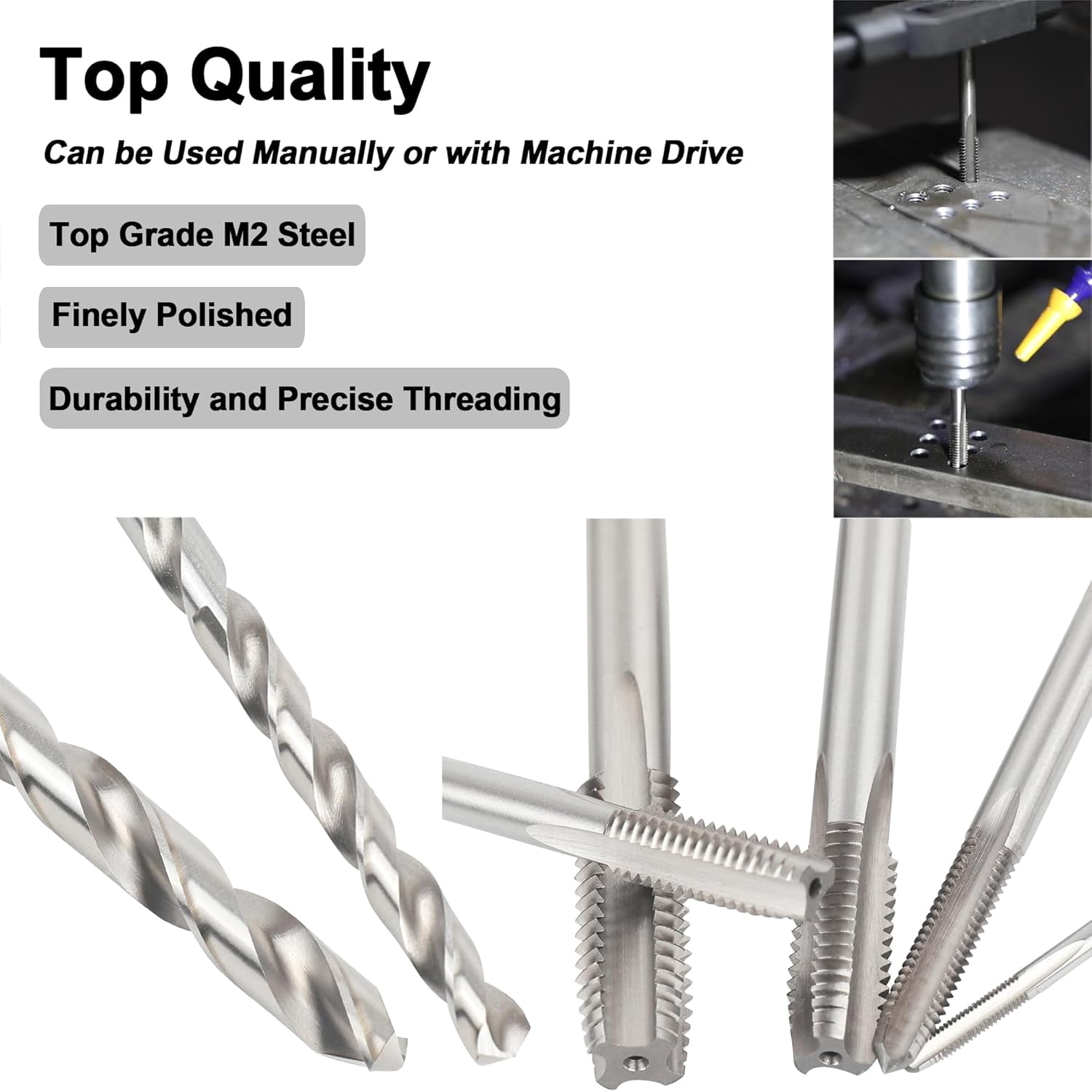 FRKSMD-M3.5 x 0.6 Tap and 2.9mm Drill Bit Set, M2 HSS Metric Drill and Tap Set, Machine Screw Tap Drill Bit Kit for Metal