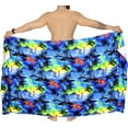 thumbnail image 2 of HAPPY BAY Men's Pareo Swim Trunk Vacation Sarong Beach Wrap One Size Blue, Beach Summer Vacation Aloha, 2 of 3
