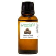 Vetiver Essential Oil - 1 fl oz (30 ml) Glass Bottle w/ Euro Dropper - 100% Pure Essential Oil by GreenHealth