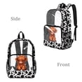thumbnail image 2 of Whosucclay Highland Cow Print 17 Inch Travel Backpack, Wide Shoulder Straps Transparent School Bag, Side Net Pocket Design See Through Bag for Elementary, 2 of 10