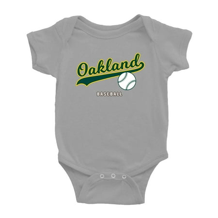

Cute Oakland Baby Bodysuits Baseball Fan Baby Jersey Clothes for Boys Girls (Gray 18-24 Months)
