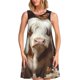 thumbnail image 1 of Balery Cow With Butterflies Vestidos de verano para mujer con estampado: vestido holgado sin mangas, vestido playero informal y cómodo para días calurosos., 1 of 7