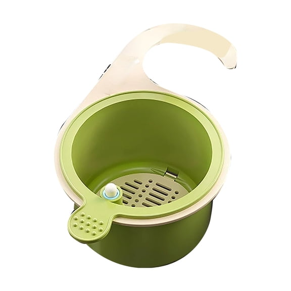 Green Hanging Kitchen Sink Drain Basket Food Residue Filter Fruit Vegetable Washing Strainer