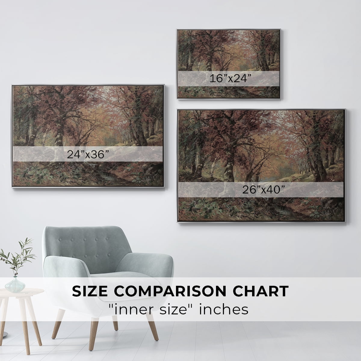 Vintage Landscape-CCCXCI By Wexford Home Framed in Silver Wood Gallery Wrapped Canvas 17 in. x 25 in.