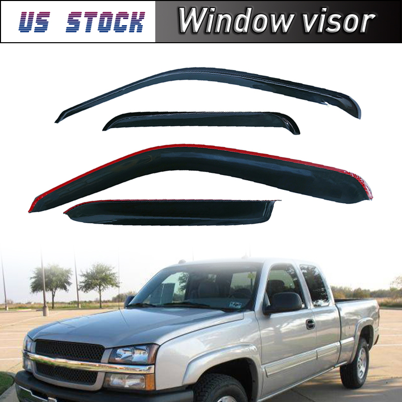 Dark Smoke Window Visors / Rain Guards For Chevy Cavalier 1995-2005 2-Door (4-Piece Set)