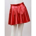 thumbnail image 5 of Hansber Kids Girls Metallic Shinny Skirts Pleated Dance Athletic Skater Skorts Mini Skirt High Waist Red 8, 5 of 7