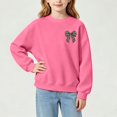 thumbnail image 5 of Girls Sweatshirt Girls Leopard Print Bow/Heart Graphic Pullover Tops Casaul Fall Sweatshirt Size 9-10 Years, 5 of 8