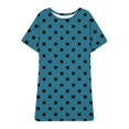 thumbnail image 6 of ZZwxWA Women's Plus Size Polka Dot Print Short Sleeve T Shirt Dress Casual Crewneck Mini Tunic Dress Beach Party Dresses, 6 of 6