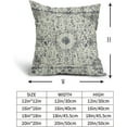 thumbnail image 5 of Blue Gray Pillow Covers 16x16 Set of 2 Boho Ethnic Carpet Grey Cream Print Rustic Decorative Throw Pillows Bohemian Design Outdoor PillowCase Linen Farmhouse Cushion Covers Decor for Couch Sofa Bed, 5 of 6