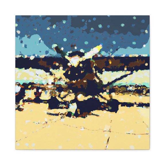 Vintage Airplane Pointillism - Canvas