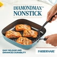 thumbnail image 2 of Farberware Cookstart DiamondMax Nonstick Square Deep Grill Pan/Griddle, Dishwasher Safe, 11 Inch - Aqua, 2 of 4