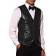 thumbnail image 4 of Chaleco de traje de cuero sintético INSPIRE CHIC para hombres, chaleco de PU formal occidental con pajarita, 2XL negro, 4 of 4