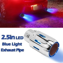2.5'' 63mm Exhaust Tips Muffler Car Exhaust Tail Pipe Modification Luminous Tube With Blue Flame LED light