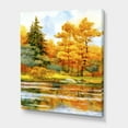 thumbnail image 3 of Designart ' Autumn Forest By The Lake Side II ' Lake House Canvas Wall Art Print, 3 of 4