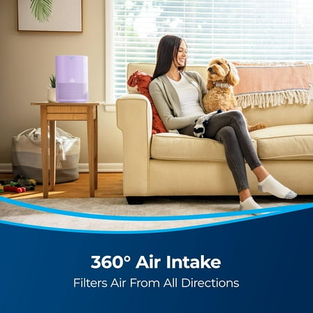 Open Box BISSELL MYair Air Purifier with High Efficiency and Carbon Filter 2780P - PURPLE