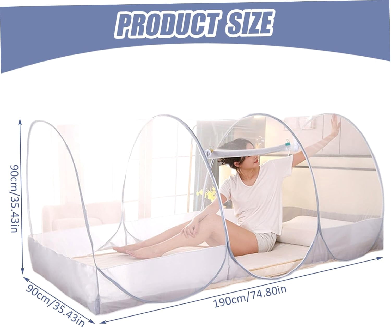 Generic Foldable Mosquito Net Tent Breathable Mesh Bed Canopy