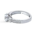 thumbnail image 3 of BERRICLE Sterling Silver 3-Stone Wedding Engagement Rings 0.8 Carat Round Cut Cubic Zirconia CZ Promise Ring for Women, Rhodium Plated Size 5, 3 of 9