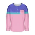 thumbnail image 4 of Maplenight Womens Collared Golf Shirts Long Sleeve V-Neck Button Down Shirts Color Block Business Casual Tops with Pocket, 4 of 6