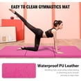 thumbnail image 3 of YRLLENSDAN Folding Gymnastics Mat Thick Exercise Mat for Home Workout Leather Tumbling Mat for Gymnastics for Home Schooling and Daycare Cheer Mat Foldable Gym Mat for Kids 2×6 ft,Pink, 3 of 8