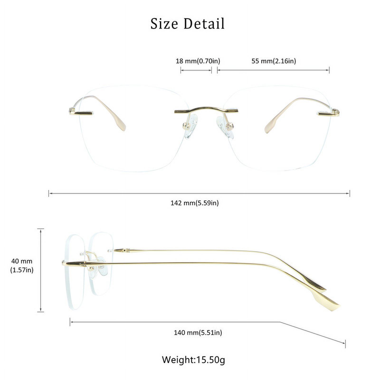 LifeArt Pure Titanium Frame Glasses/Blue Light Blocking Reading Glasses, Reduce Eyestrain, Stylish for Men and Women(Gold,+4.00 Magnification)