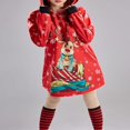thumbnail image 3 of Robe à Capuche de Noël pour Femmes - avec Imprimé de cerf/Snowman et Manches Longues, 3 of 6